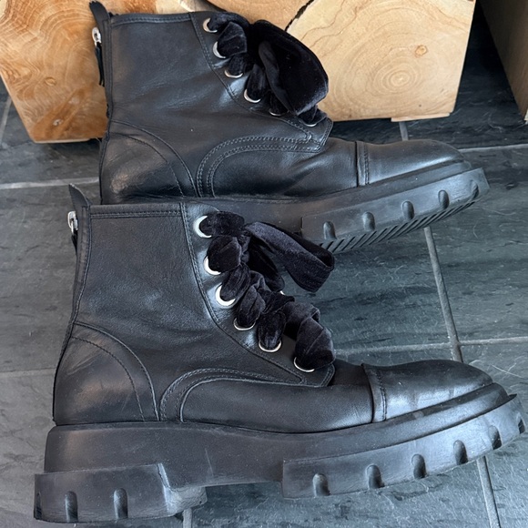 AGL Black Voile Biker Boot
Combat Boots with Velvet Laces - Picture 4 of 5